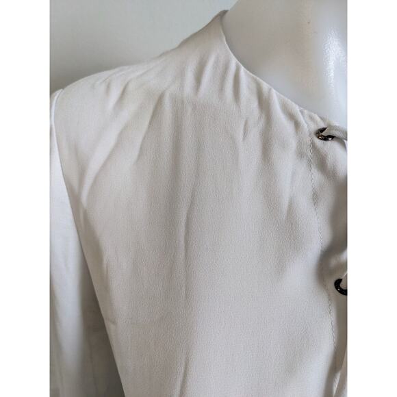 Ted Baker Size 1 US 4 Fancesa Combo Dress White Navy Blue Plaid Long Sleeves - Picture 9 of 16